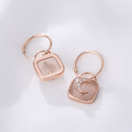 Orecchini a cerchio in argento placcato oro rosa alla moda
