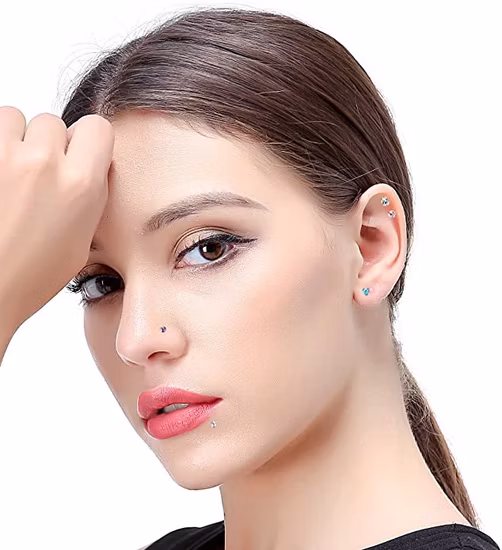 Labret in acciaio chirurgico con gioielleria per piercing al corpo con battistrada interno